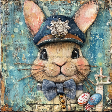 Nautical Sign, Easter, Bunny Sign, DCO-02597, Sign For Wreath, 10x10